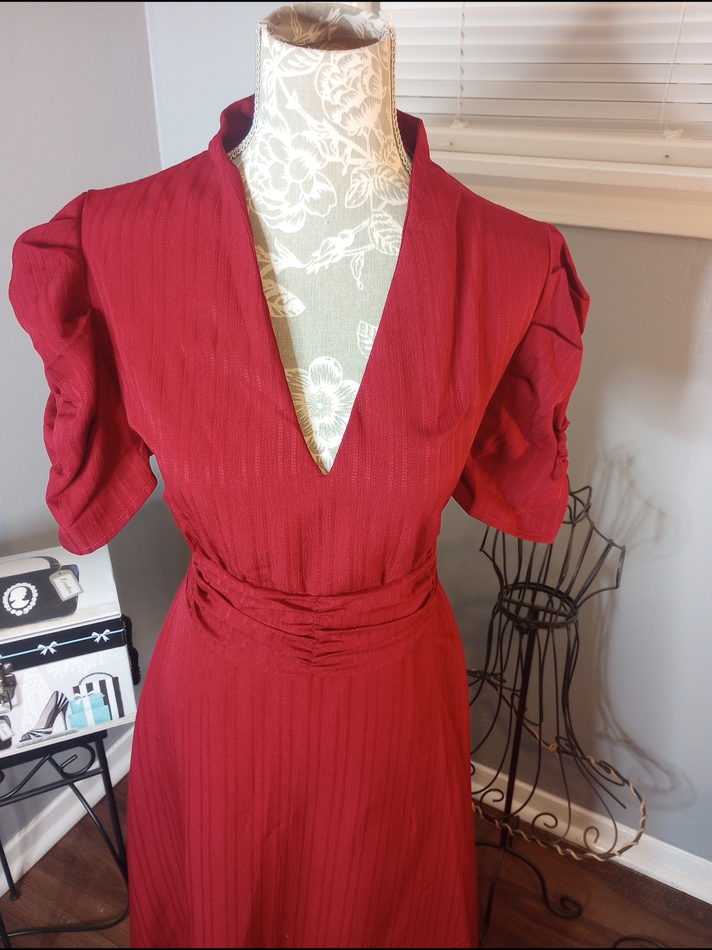 2 For $10 Vintage-Inspired Red Deep V Dress